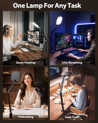 Desk Lamp for Home Office with Clamp