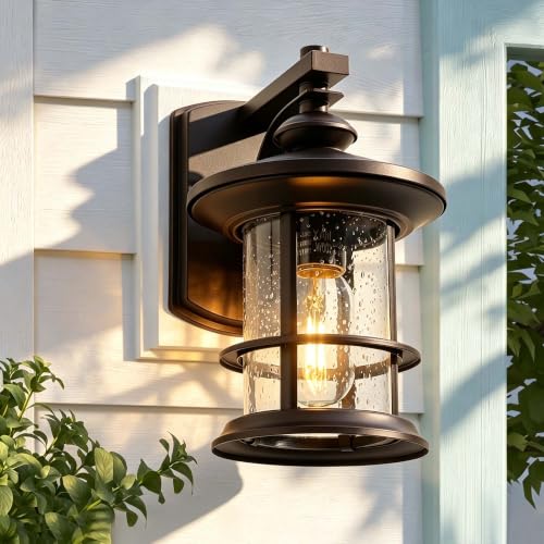 100W Max Vintage Farmhouse Oil Rubbed Bronze Outdoor Wall Light (Bronze / 1 Pack H10")