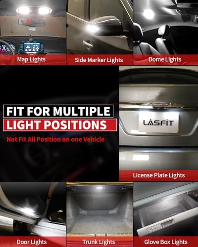 194 LED Bulb T10 168 192 White Bright for License Plate Bulb 2 PCS (White / 194/192/168)
