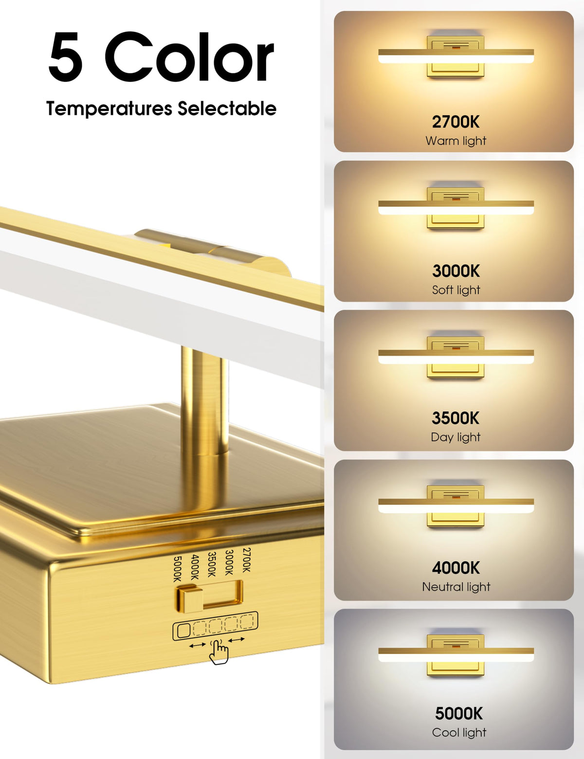 Modern Bathroom Vanity Light 15.7 inch (Gold / 15.7 inch)
