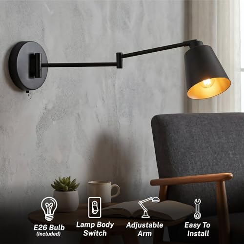 OSYNNIQ Wall Sconce Light with Adjustable Swing Arm for Bedside Reading (STYLE 1)