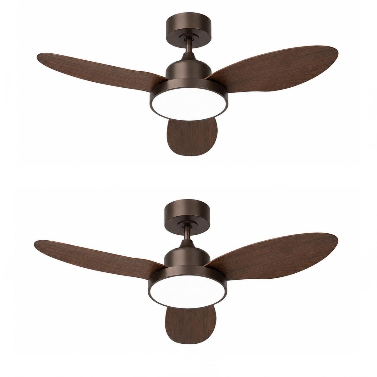 42" 2 Pack Ceiling Fan with Lights (Oil Rubbed Bronze & Walnut / 42 Inch)