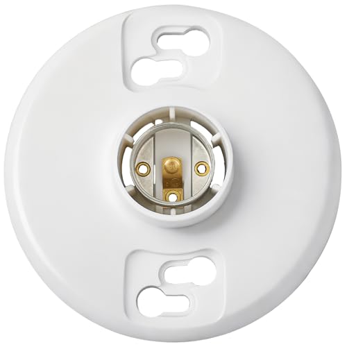1 Pcs E26 Medium Base Light Socket Replacement (White Phenolic Resin)