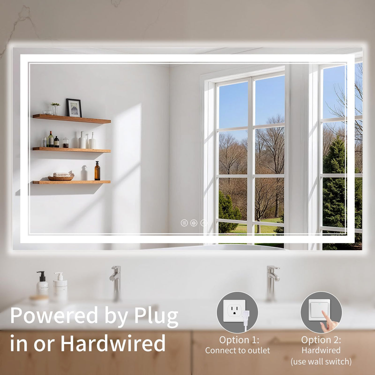 32"x72" LED Bathroom Mirror with Lights (32"L x 72"W)
