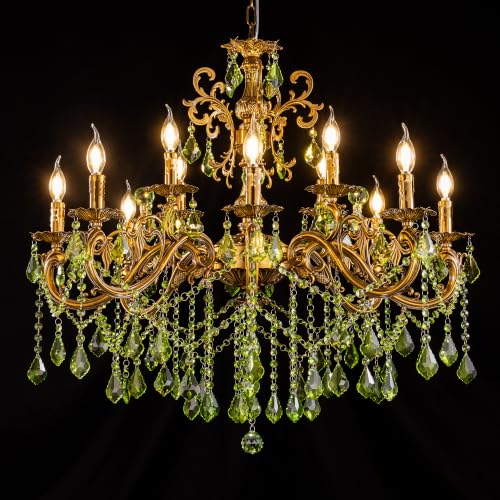 Green Crystal Chandelier (Green Crystal / 34.45")