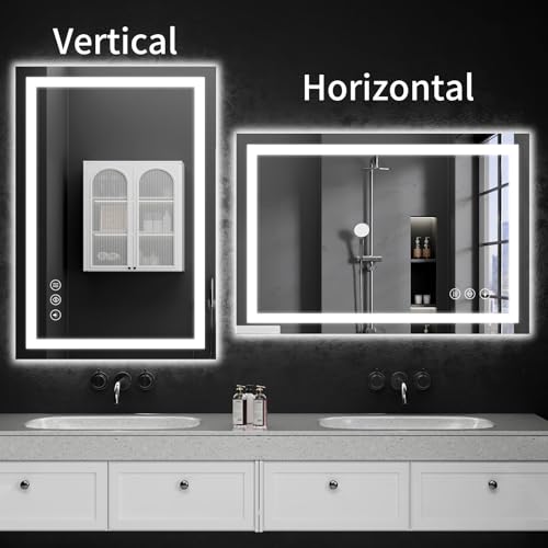 LED Bathroom Mirrors 26"x38" Bathroom Mirror with Lights for Wall (38"L x 28"W)