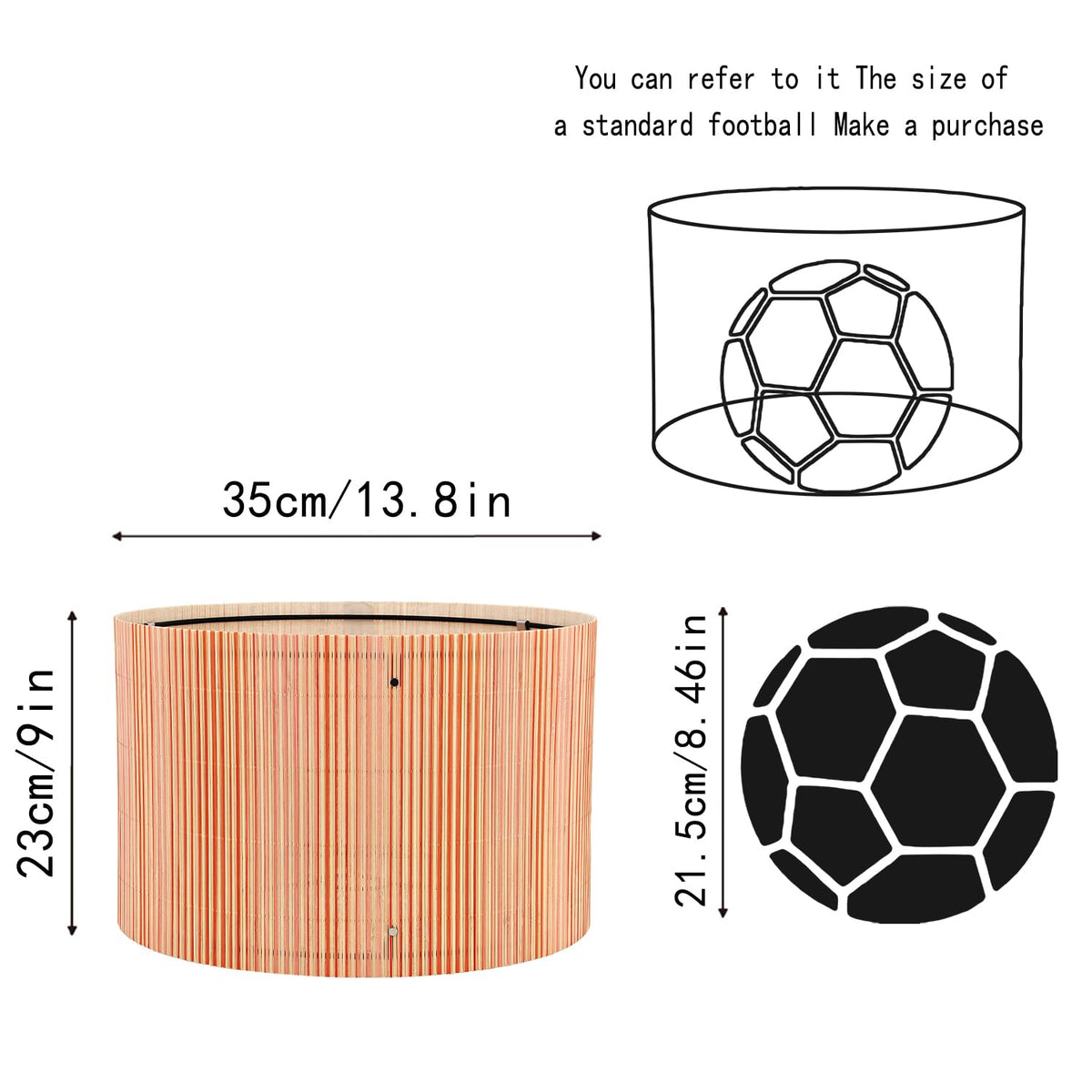 Modern Pendant lamp shade Art decorative Orange Lines Minimalist 13.8x9Inch (Orange & Lines)