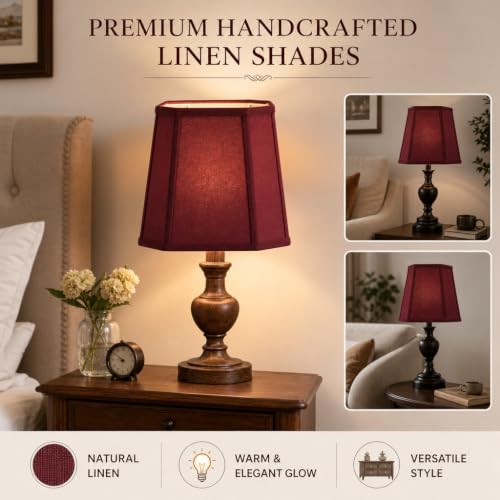 10× 13 × 11Inch Wine‑Red Lampshade (Red wine imitation silk fabric)