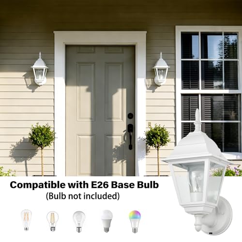 Dusk to Dawn Outdoor Porch Light Wall Mount (White / Dusk to Dawn Version)