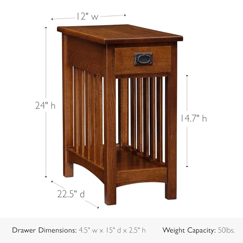 Mission End Table (Medium Oak / Blackened)