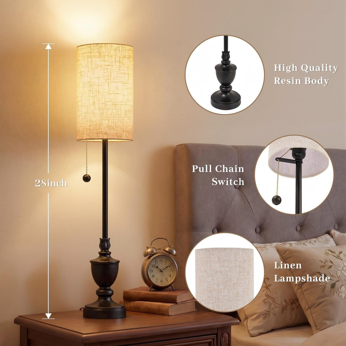 Buffet Table Lamps Set of 2 (Matte Black)