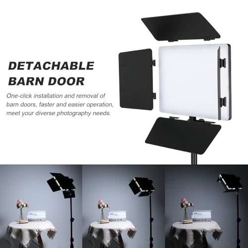 2Pack LED Video Light Kit with Barn Door 12.6" Bi