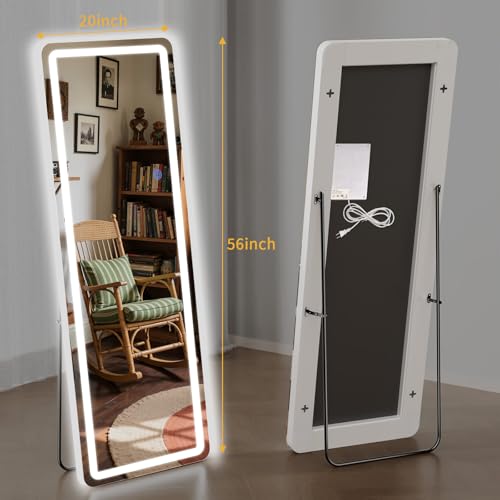 Standing Mirror Full Length with LED Lights (Rectangular / 56"L x 20"W)