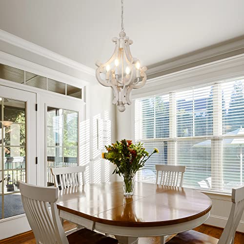 Farmhouse Chandelier (4 Lights Antique White)