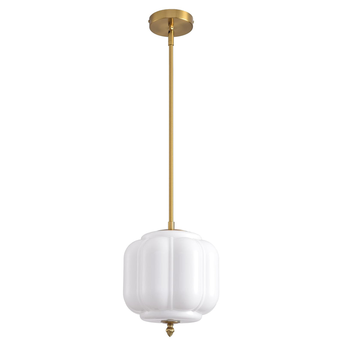 Vintage Milk Glass Pendant Lights 9.8 Inch Mid Century Modern Hanging Ceiling Light (White-1 Pack / 9.8 inch)