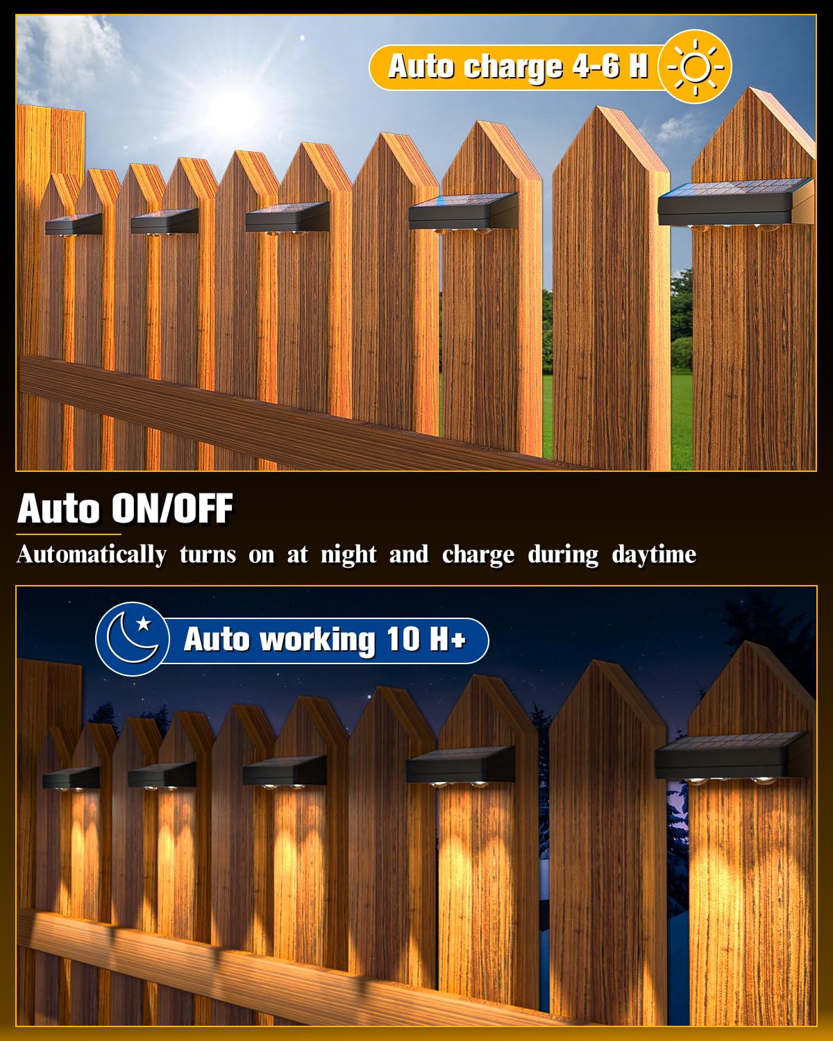 Solar Fence Lights 20 Pack (Black / 20Pack)