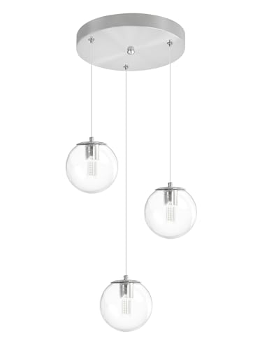 3 Light Chrome Pendant Lighting Modern Mini Chandeliers (Silver-Clear / Globe 3-Light)