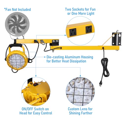 50W 40 Inch Double Swing Arm LED Loading Dock Lights