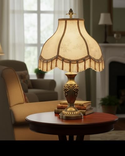 30331 Transitional Scallop Bell Shape Spider Construction Lamp Shade in Ivory (Ivory & 13" Wide)