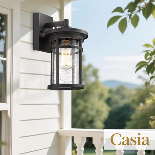 Outdoor Wall Light Fixture (Black / 12"H)