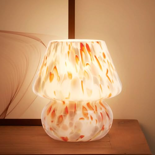 Mushroom Lamp Small Lamp Table Lamp for Bedroom (Flame Amber)
