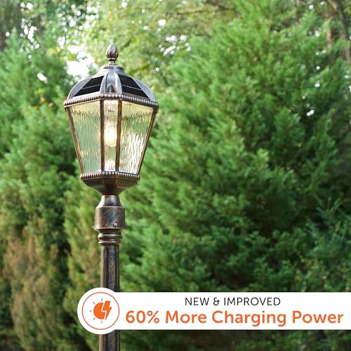 Outdoor Solar Post Light (Single Lamp Only - Post Mount / Brushed Bronze)