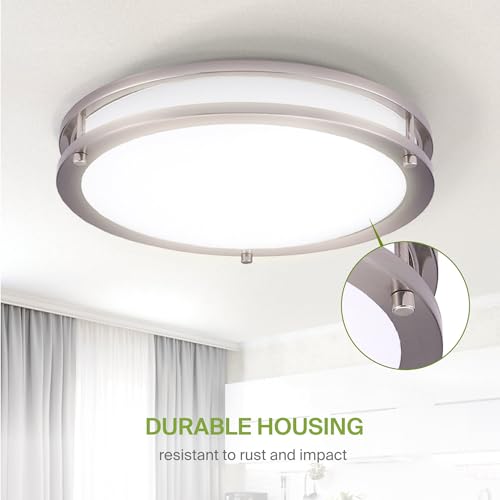 LED 14" Round Flush Mount Lighting (Brushed Nickel)