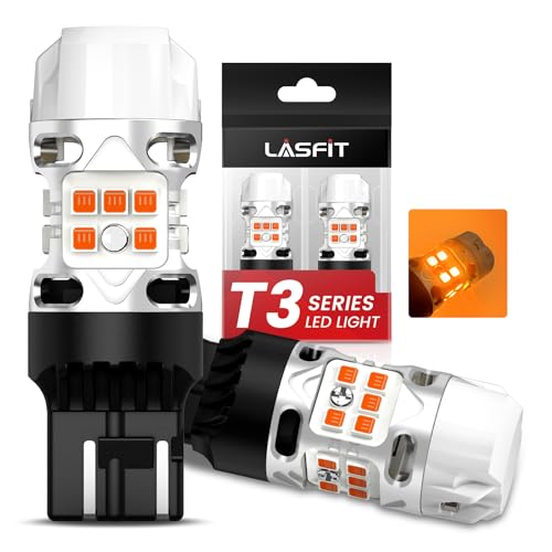 7440 LED Bulb Anti Hyper Flash Canbus 7443 Front or Rear Turn Signal Light 7444na 7441 7444 7440NA W21W WY21W Bulbs No Load Resistor Need (Amber / 7443)