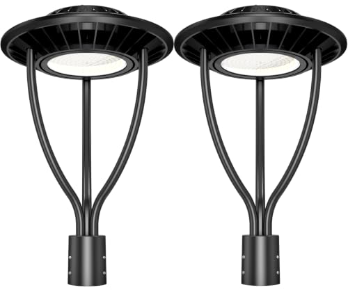 LED Post Top Light ETL Listed 150W 120W 90W Adjustable 3CCT Adjustable Outdoor Pole Lights with Photocell IP65 Waterproof Post LED Fixture for Garden Yard Street Lighting 2Pack