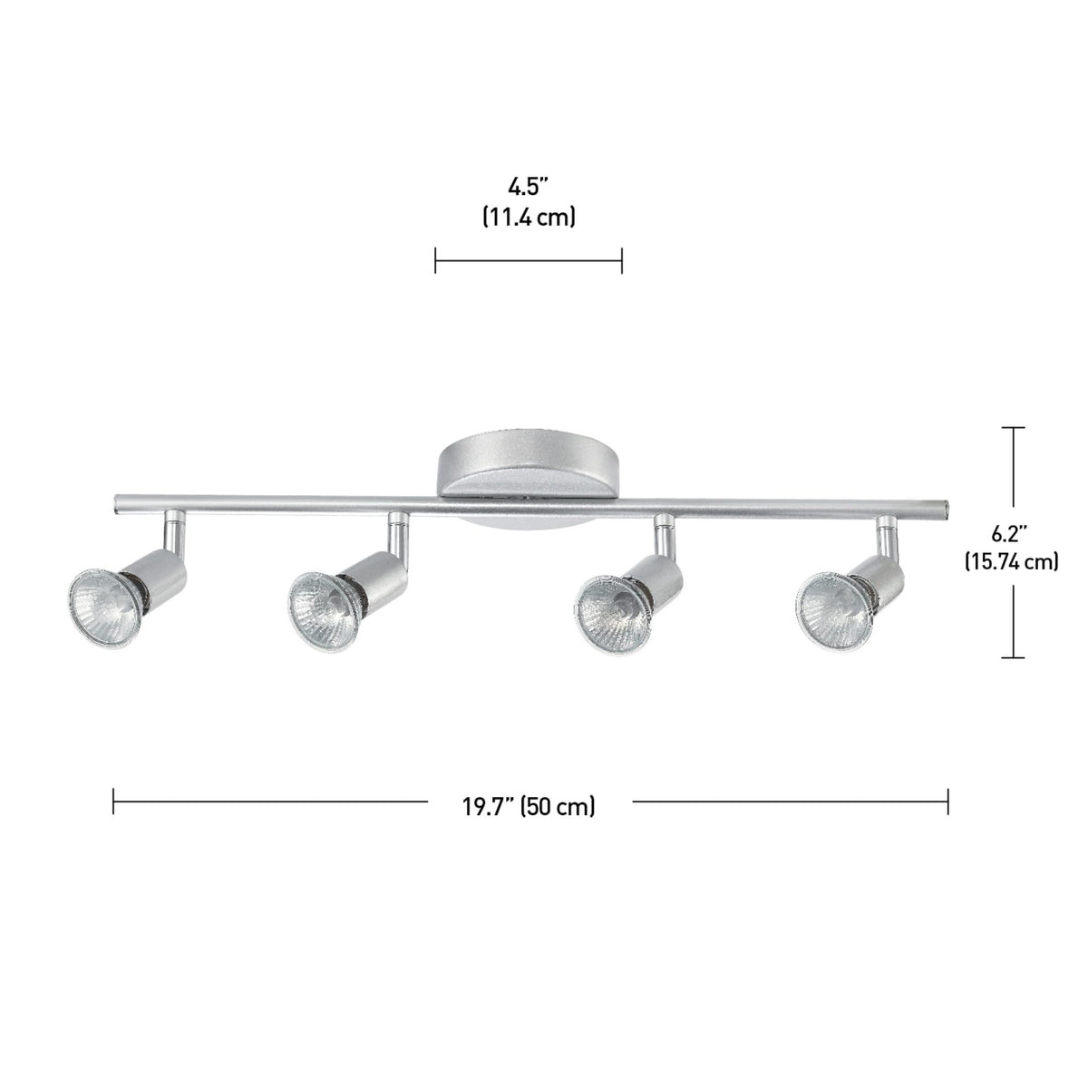 58932 Payton Collection 4 Bar Track Light (Matte Silver / 4-Light)