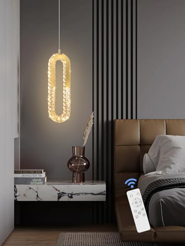 1 Ring Chandelier Gold Modern Pendant Lighting LED Dimmable Hanging Crystal Chandelier for Kitchen Island Foyer Lobby Living Room Staircaes (Gold / 1 Ring)