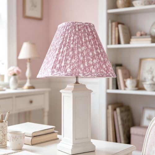 Lamp Shades Pink Polyester Set of 2 6.5"×13"×10.5" Bell Shade (Pink-2 Pack / 6.5*13*10.5in)