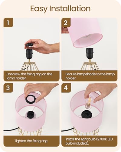 Pink and Gold Table Lamp (Pink + Gold)