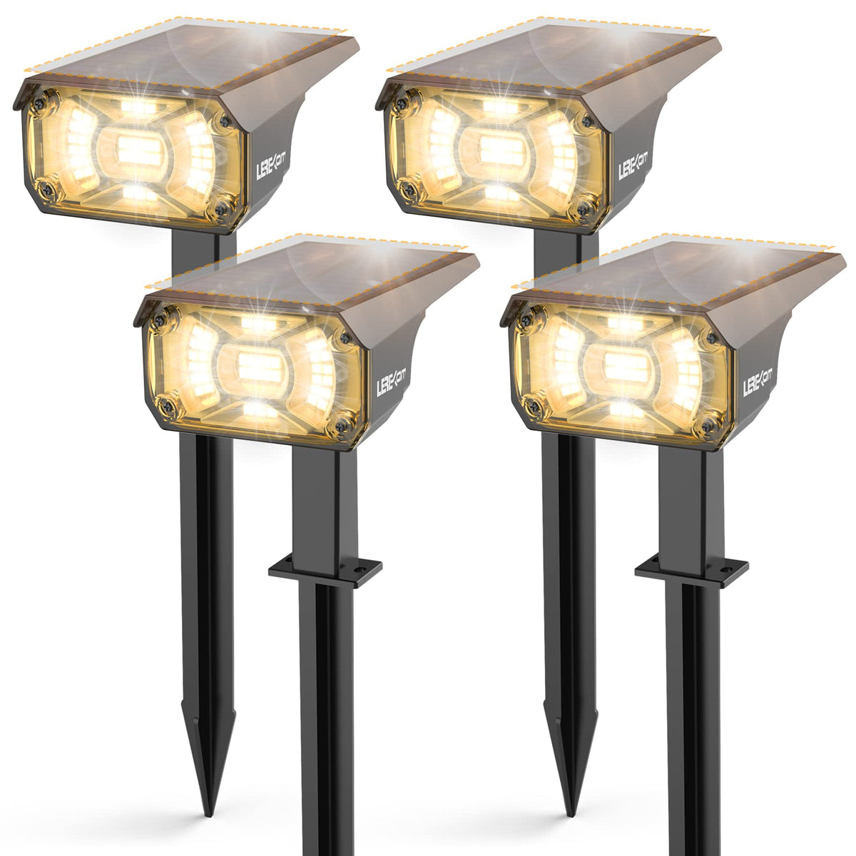 Solar Spot Lights Outdoor Landscape Light (Warm White / 4 Pack)