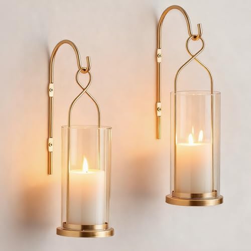 Gold Candle Sconces Set of 2 (Gold)