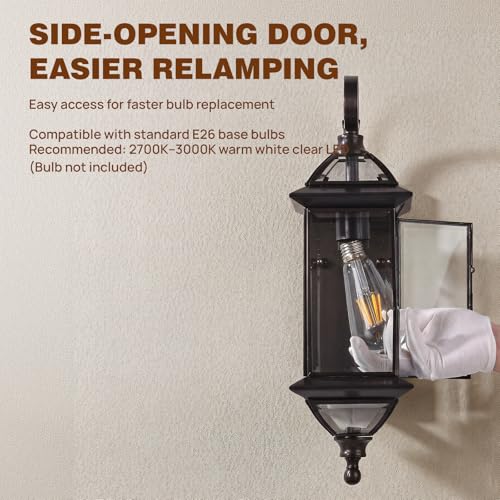 Solid Copper Dusk to Dawn Outdoor Wall Lighting (Bronze / 18.5''H)