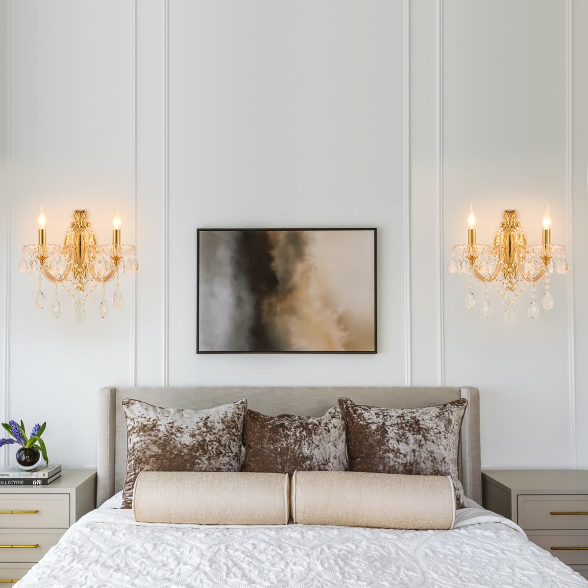 Gold Crystal Sconces Set of 2 (YL6065G-2Double)