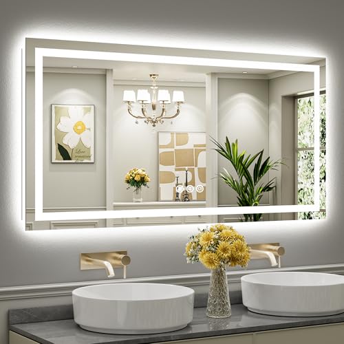 60x30 Inch LED Bathroom Mirror with Lights (Backlit+front Lit / 60"L x 30"W)
