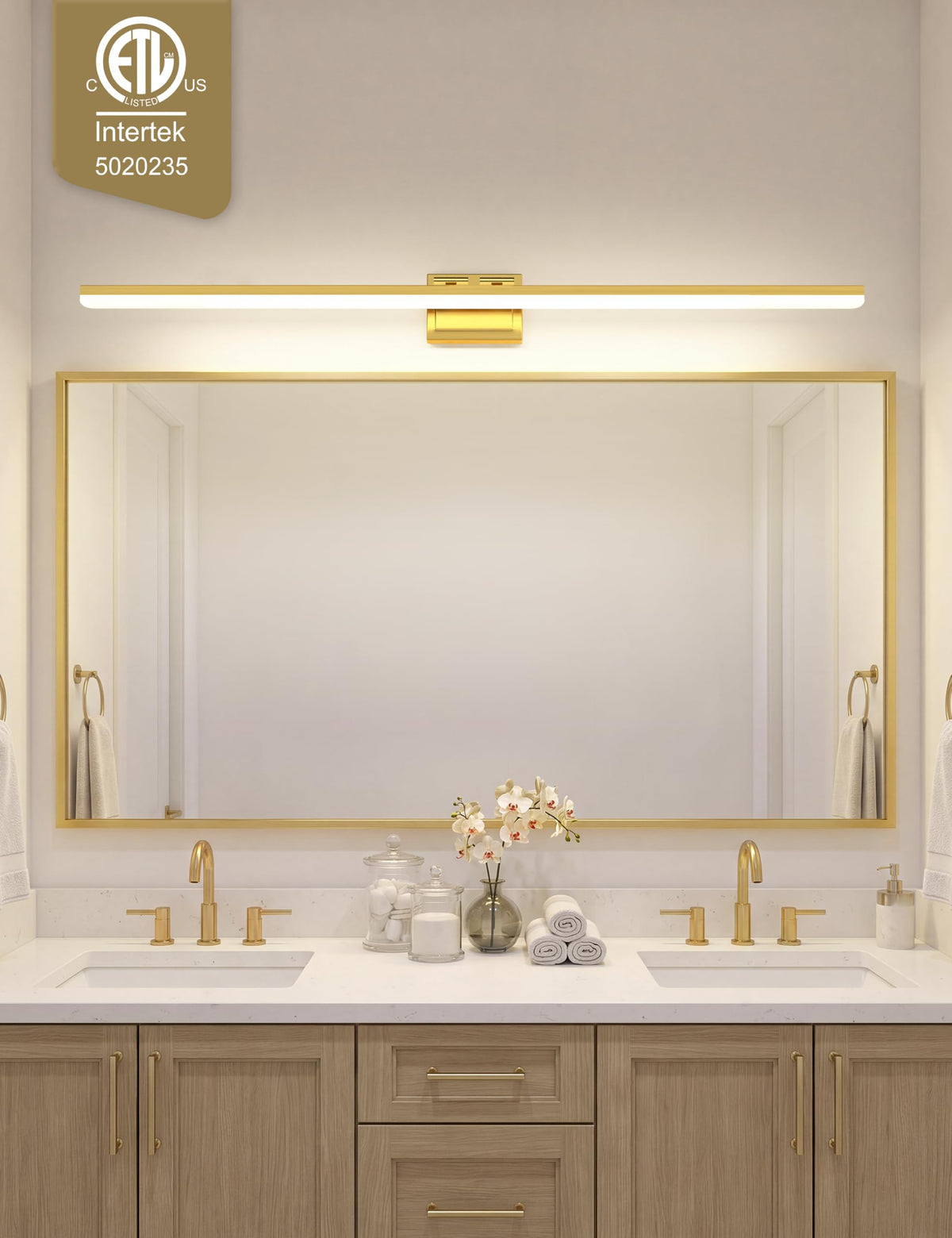Modern Bathroom Vanity Light 55 inch (Gold / 55 inch)