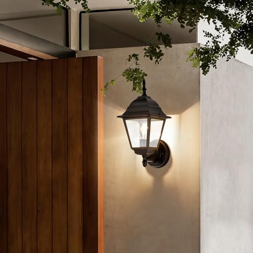 Outdoor Wall Sconce 2 Pack Black Outside Front Porch Light (Black / Standard Version)