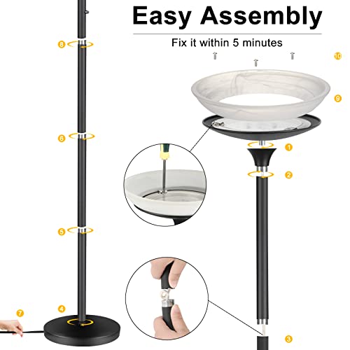 Torchiere Floor Lamp (Black Floor Lamp)