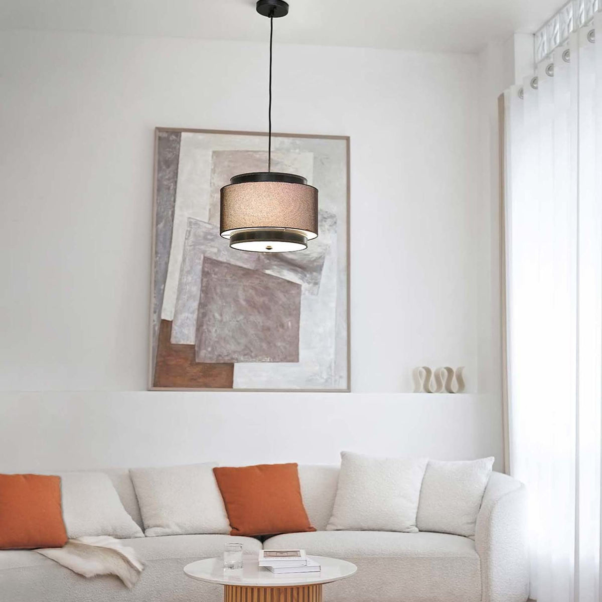 61189 2 Light Pendant Light Fixture (Brass)