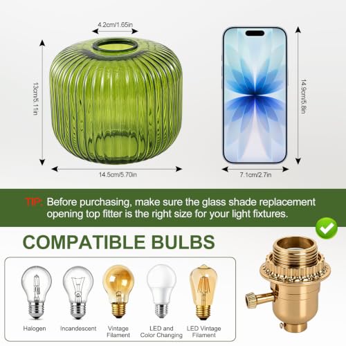 Tulip Lamp Shades Replacement (Green Oval)