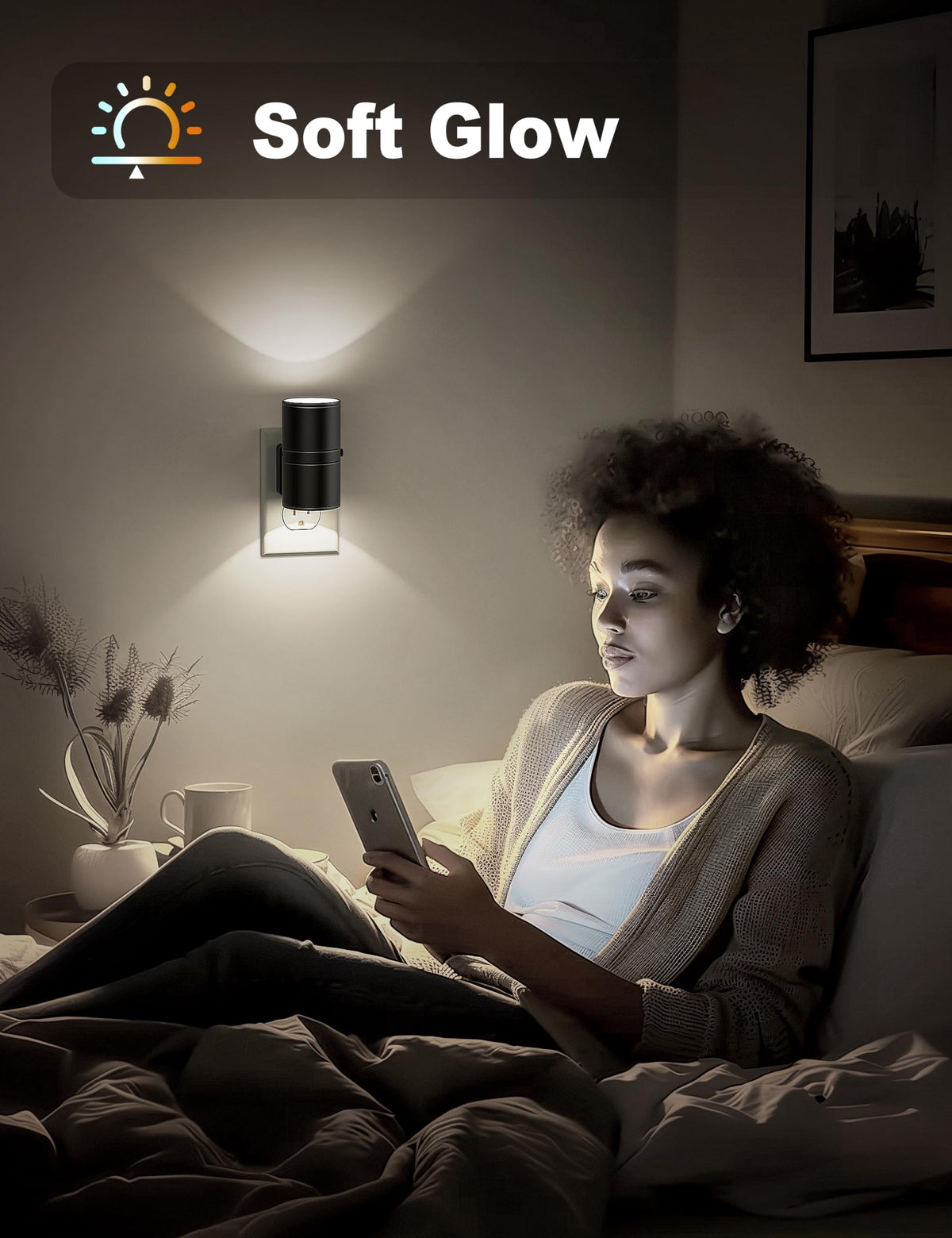 Night Lights Plug into Wall (Black)