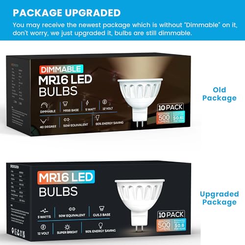 10 Pack Dimmable MR16 LED Bulbs