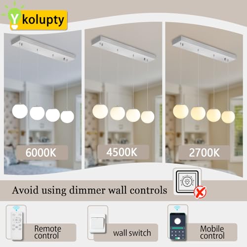 Modern Kitchen Island Lighting Linear Chandeliers for Dining Room 4 (Silver-White / Rectangle 4-Light)
