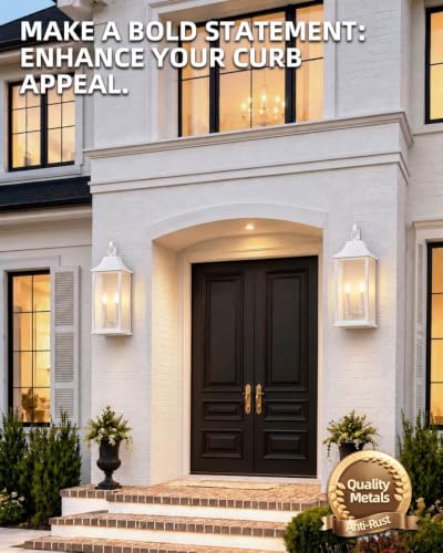 22" Large Outdoor Wall Lights (White / 22 Inch)
