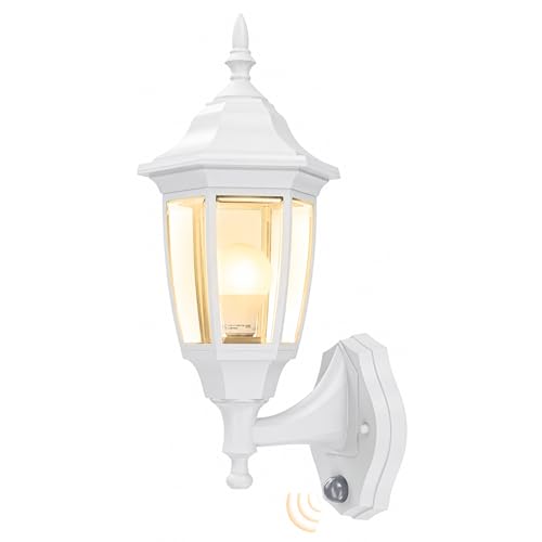 Dusk to Dawn Plastic Outdoor Wall Light Fixtures (White / Dusk to Dawn-Plastic)