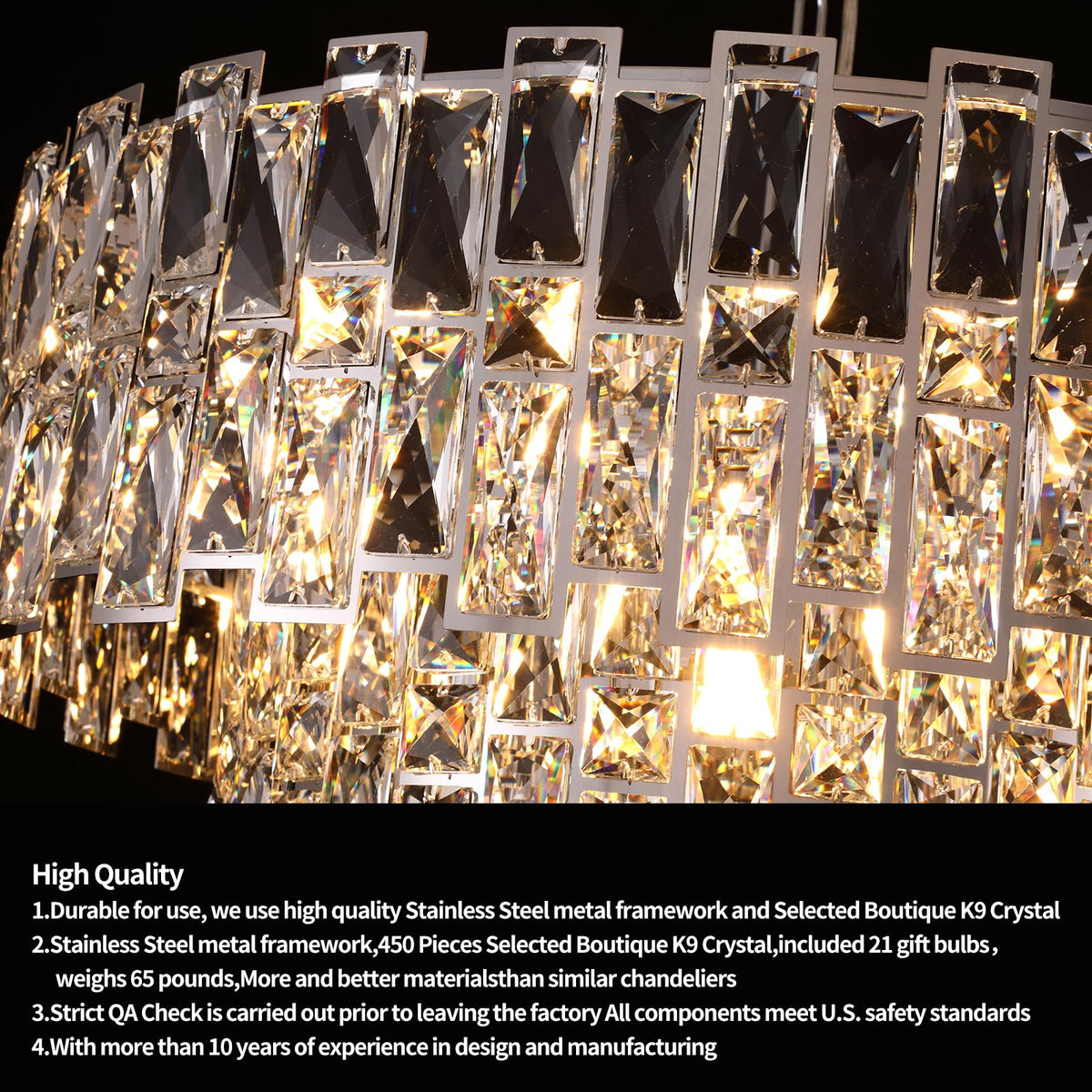 32" Luxury Crystal Chandelier for Dining Room (Silver-2(32"))