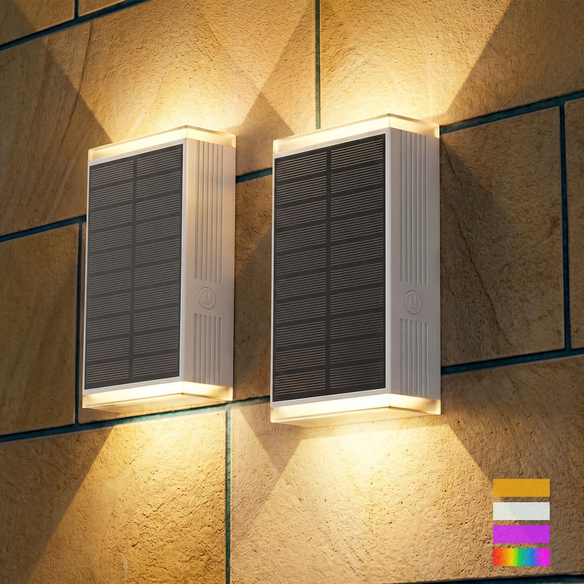 Solar Sconce Lights Outdoor (White)